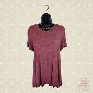 4/$17 Soft Long Tee Maroon Leisure